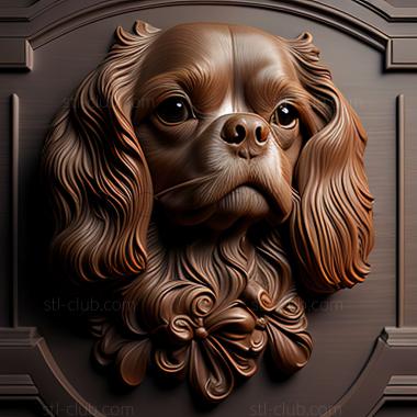 3D model st King Charles Spaniel dog (STL)